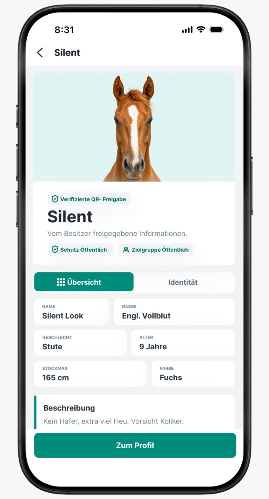 Live shared horse card