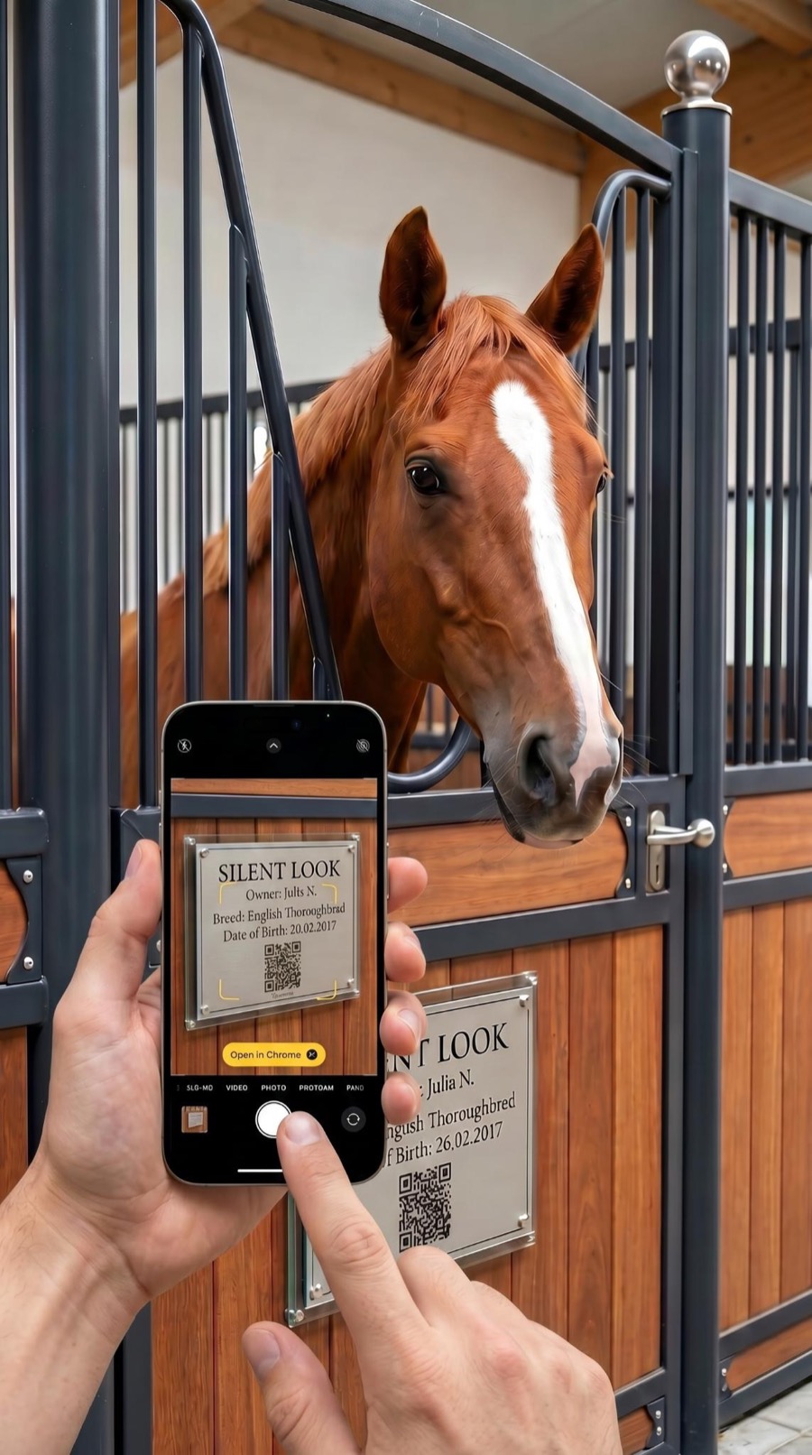 Scanning a stall QR plaque